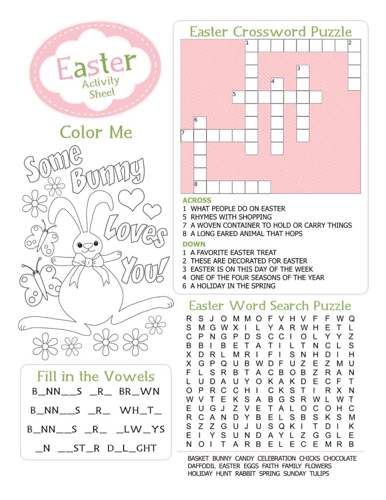 Free Printable Activity Sheets