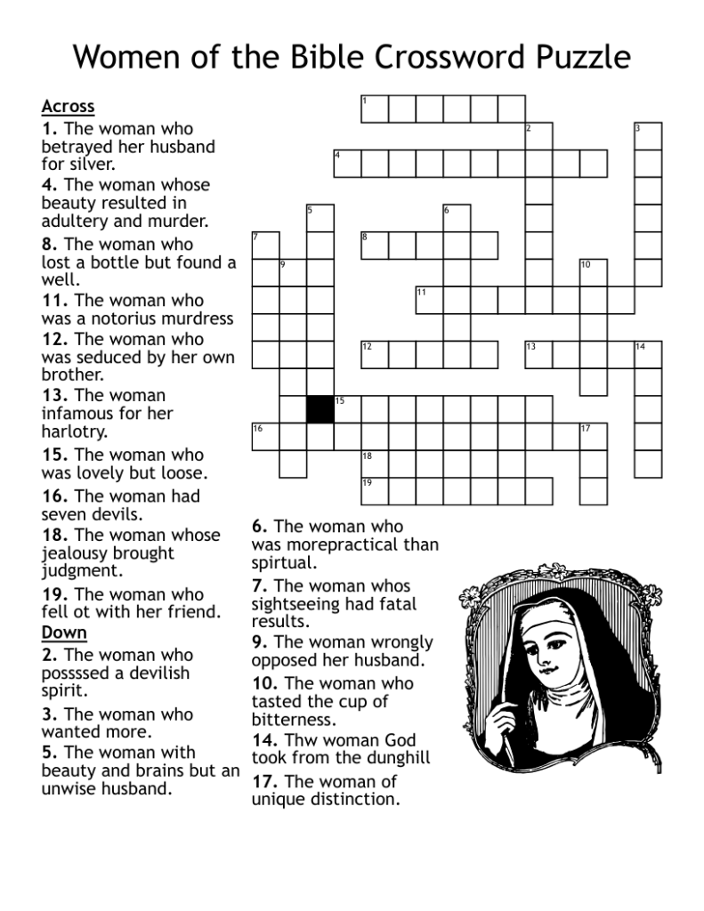 Free Printable Bible Crossword Puzzles For Adults Printable Online