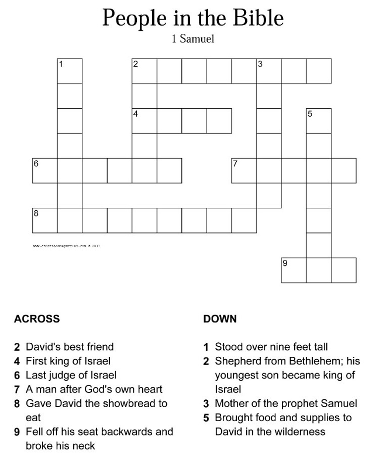 Free Printable Bible Crossword Puzzles Kids