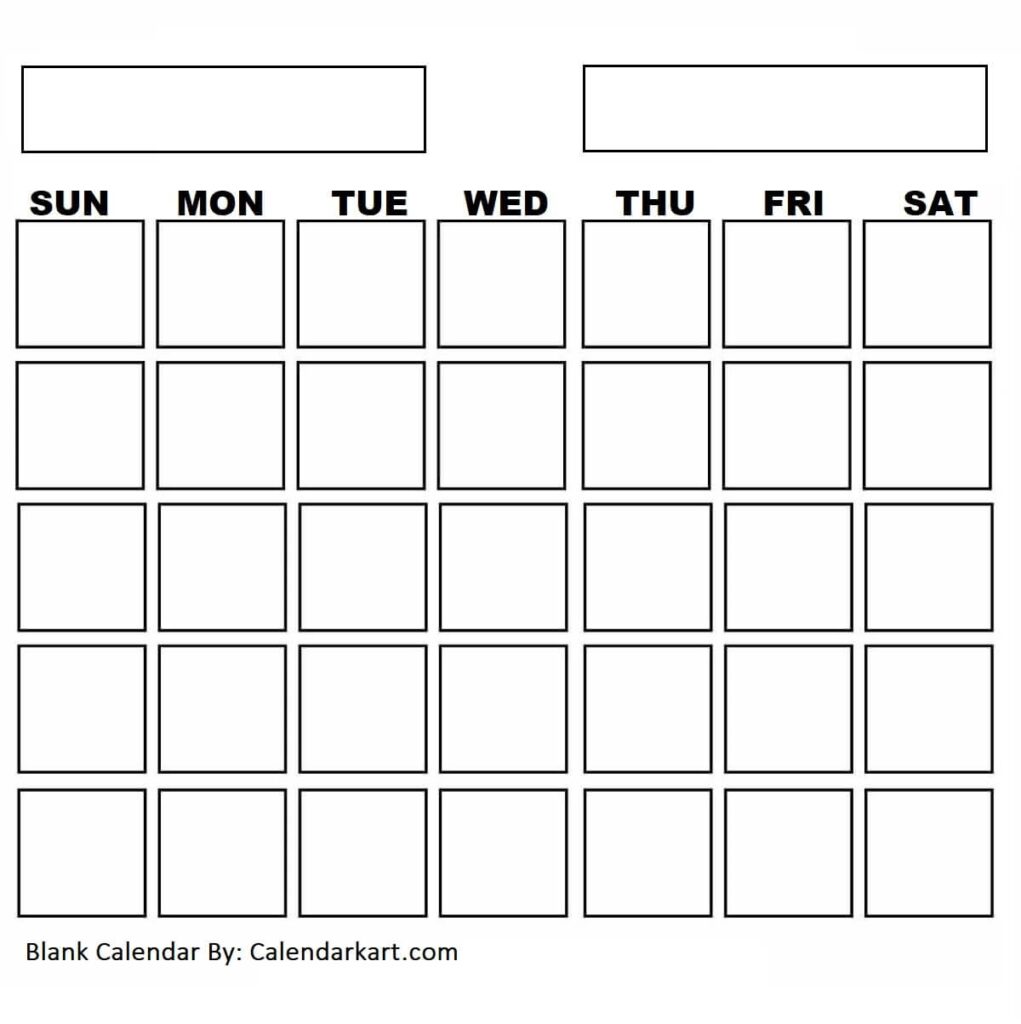 Free Printable Blank Calendar Templates CalendarKart