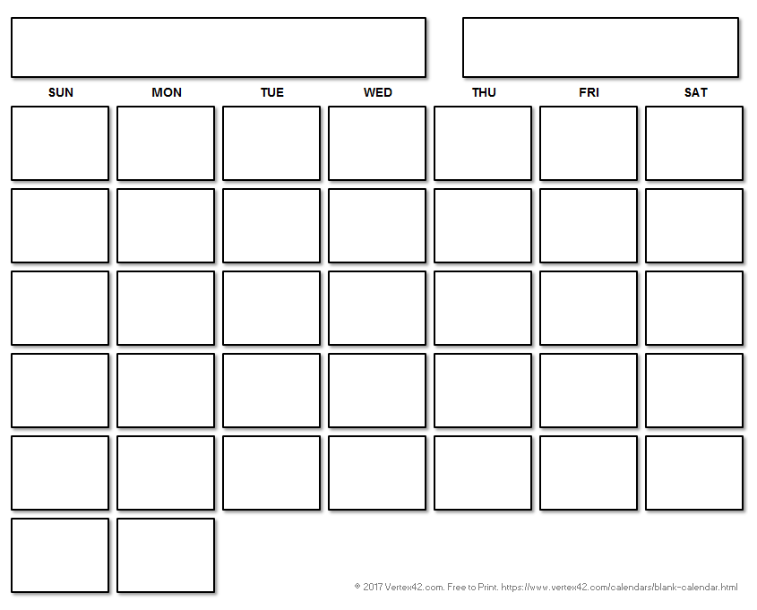 Free Printable Blank Calendar Templates