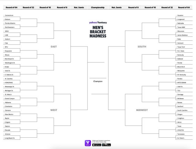 Free Printable Brackets For Ncaa Tournament Download Free Printable