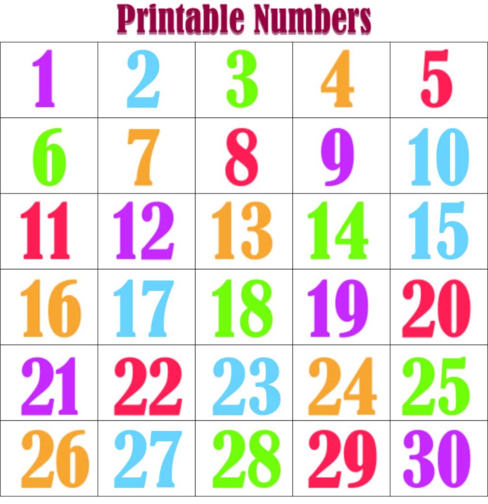 Free Printable By Numbers