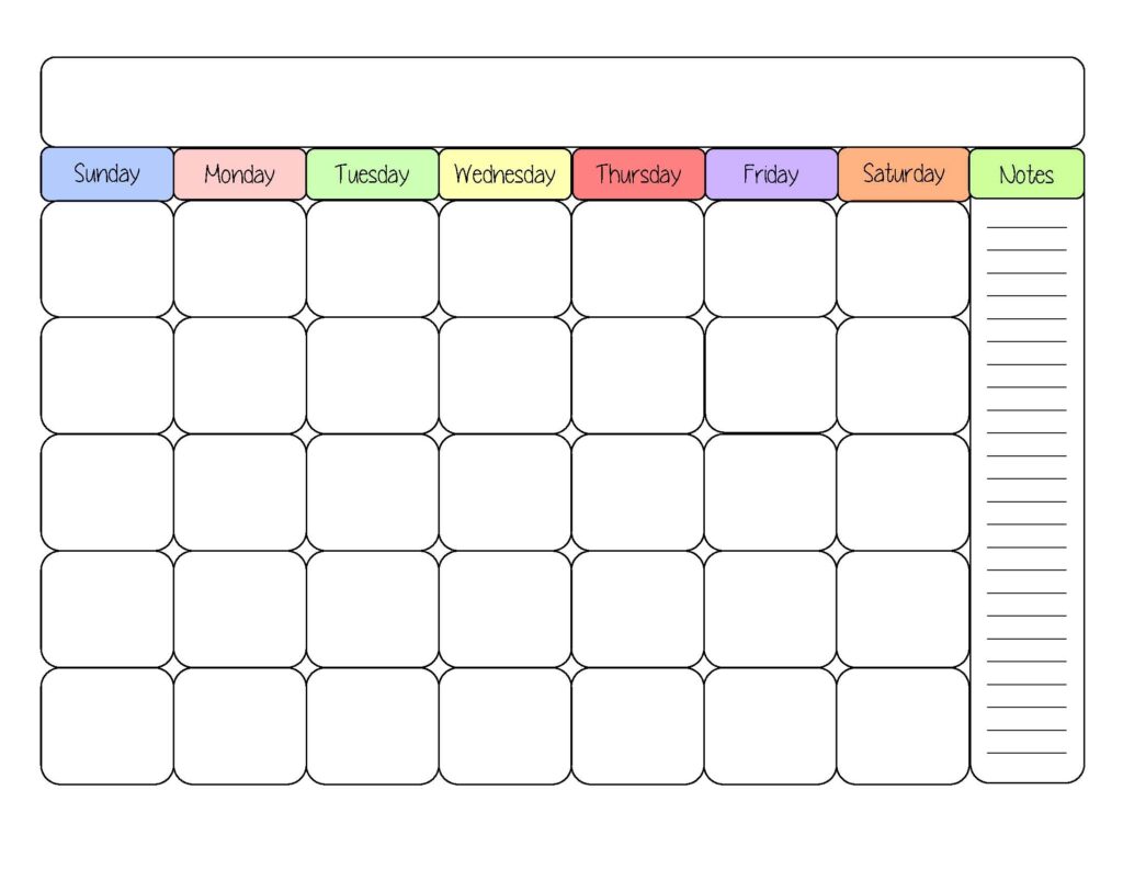 Free Printable Calendar Template Simply Sweet Days