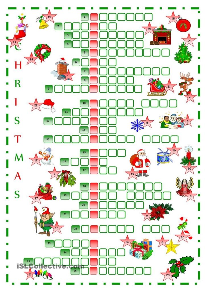 Free Printable Christmas Crossword Puzzle