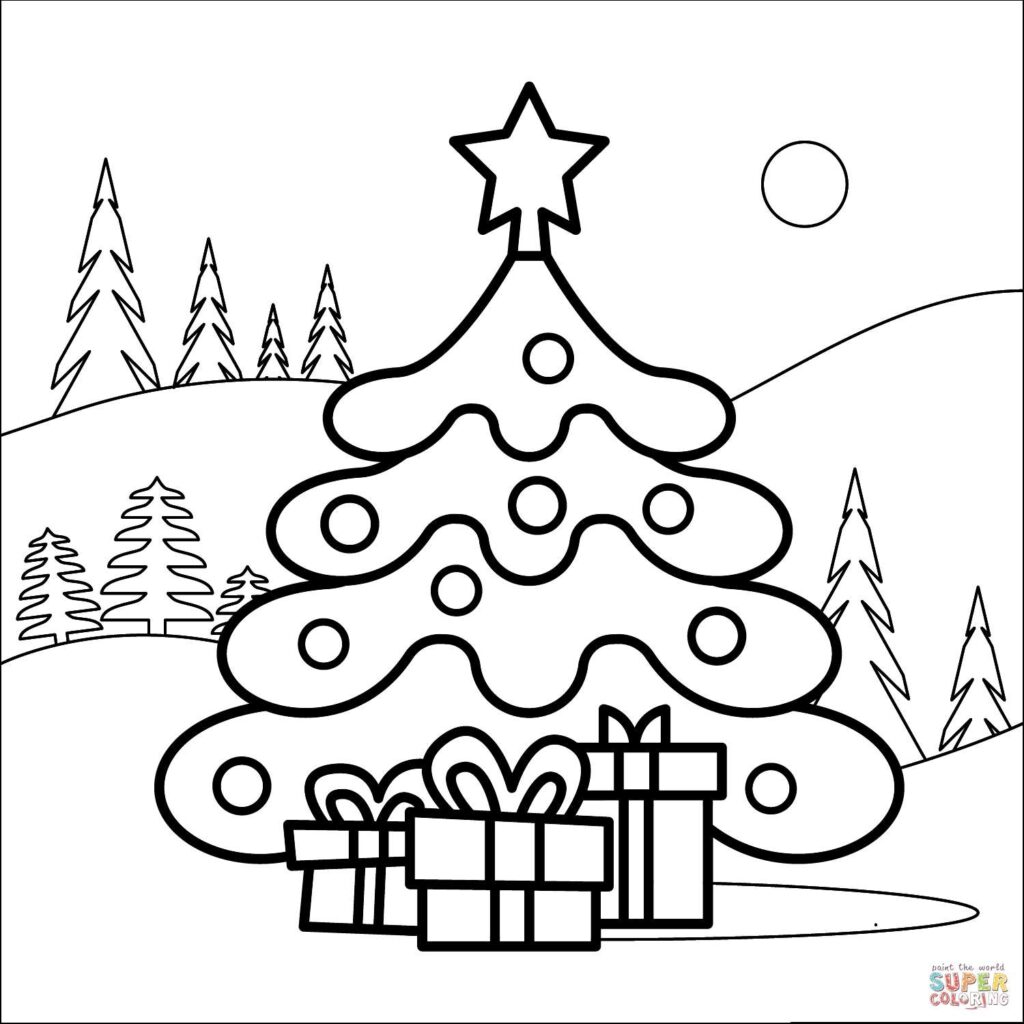 Free Printable Christmas Tree Coloring Page