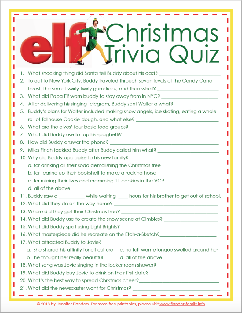 Free Printable Christmas Trivia Questions And Answers For Adults 