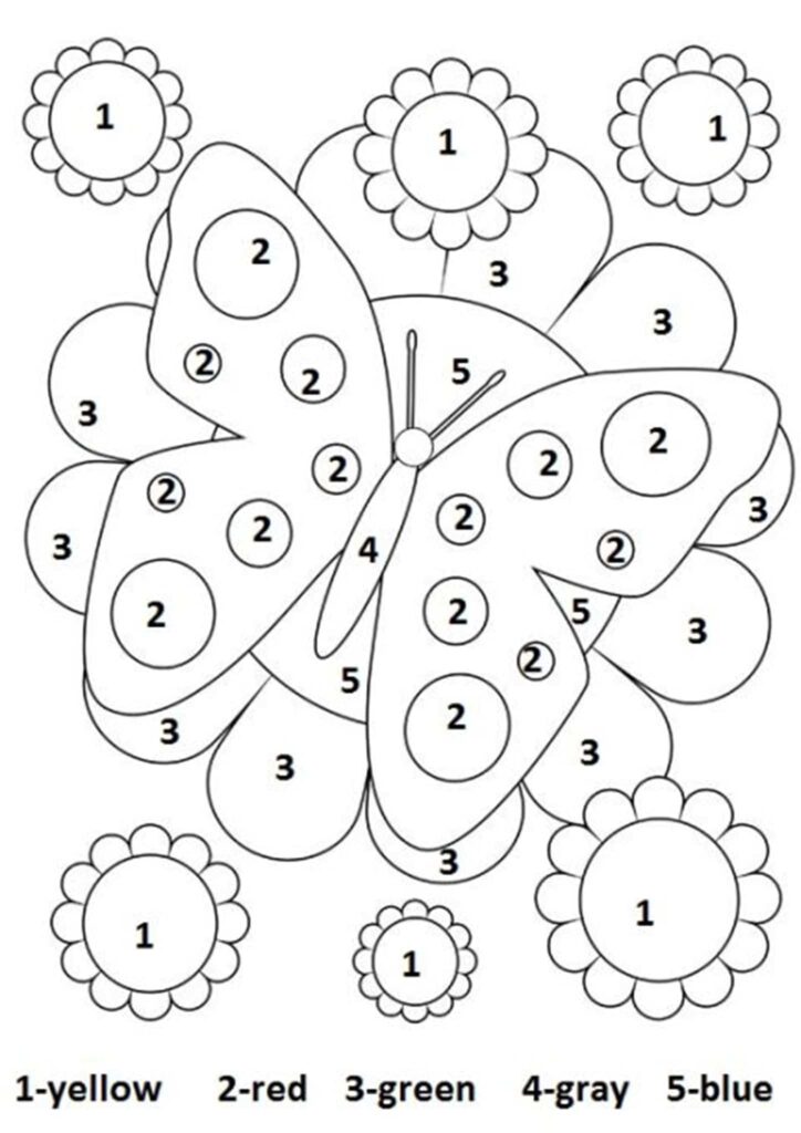 Free Printable Color By Number Worksheets For Kindergarten Tulamama