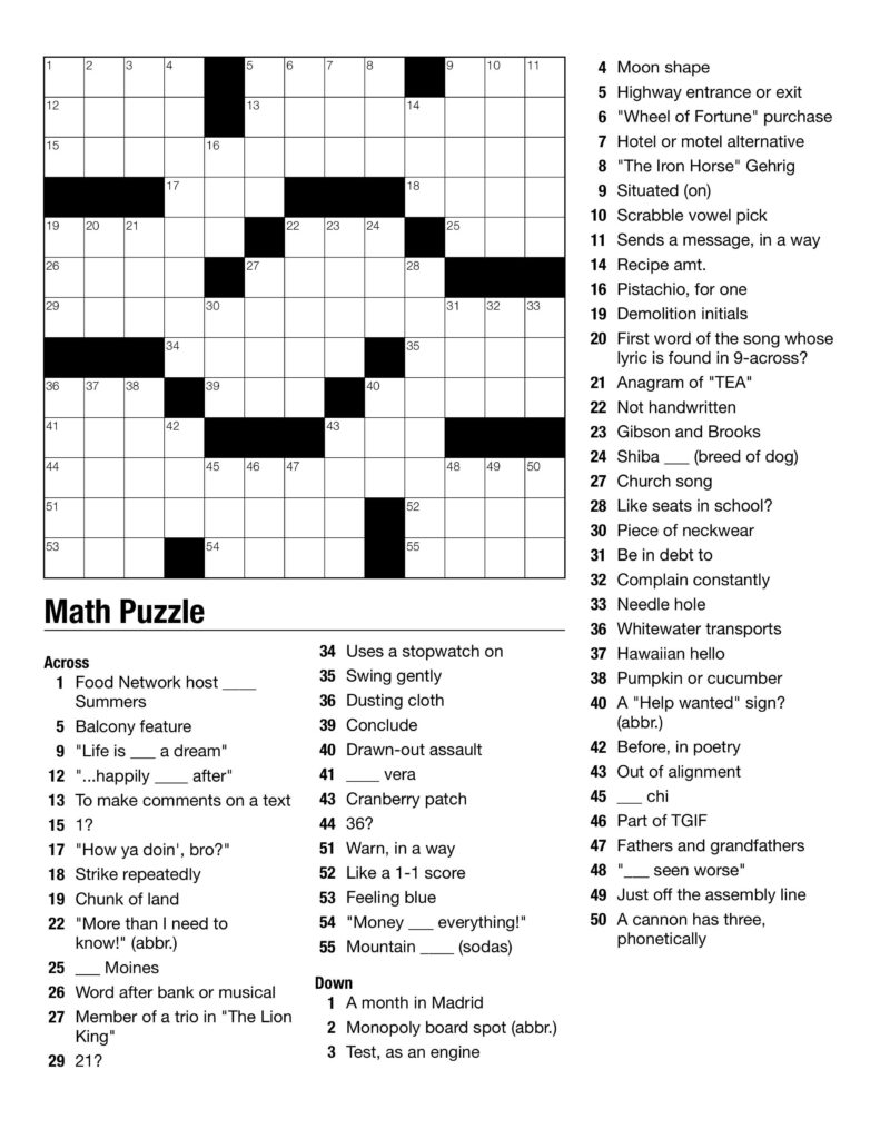 Free Printable Crossword Puzzle Maker Rytehomes