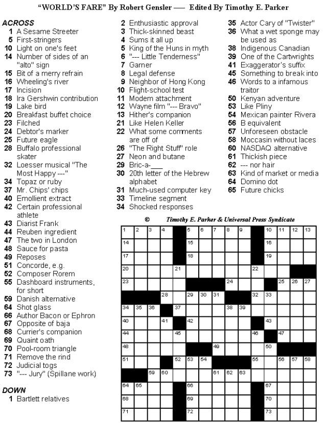 Free Printable Crossword Puzzles Medium Difficulty