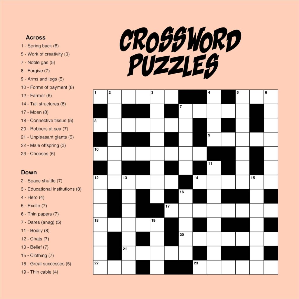 Free Printable Difficult Crossword Puzzles