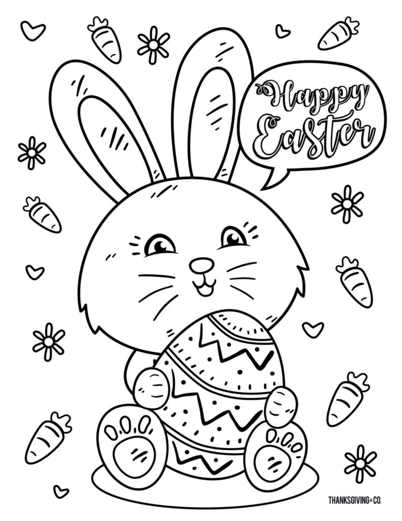 Free Printable Easter Bunny Colouring Pages