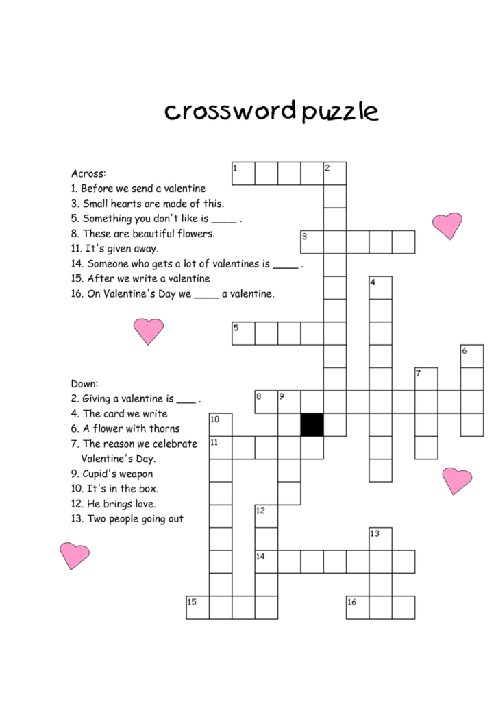 Free Printable Easy Crossword Puzzle For Kids