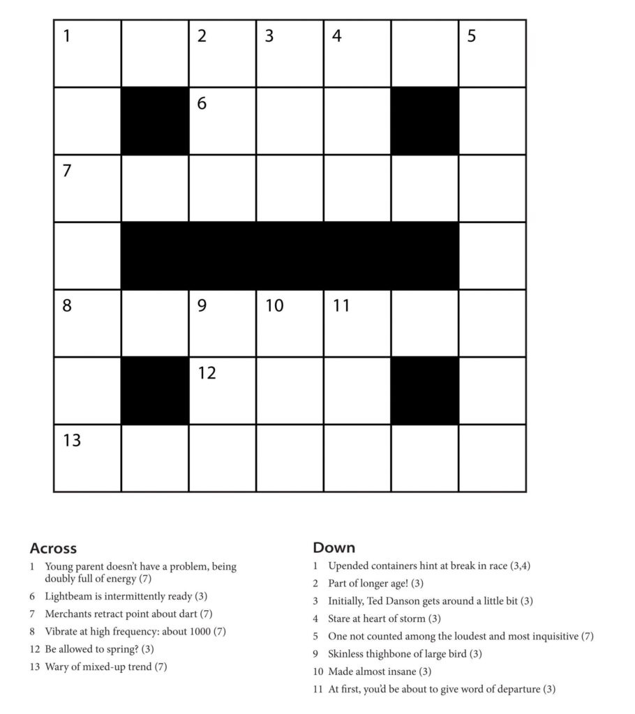 Free Printable Easy Crosswords