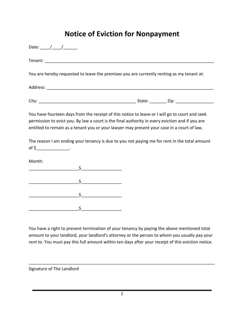 Free Printable Eviction Forms