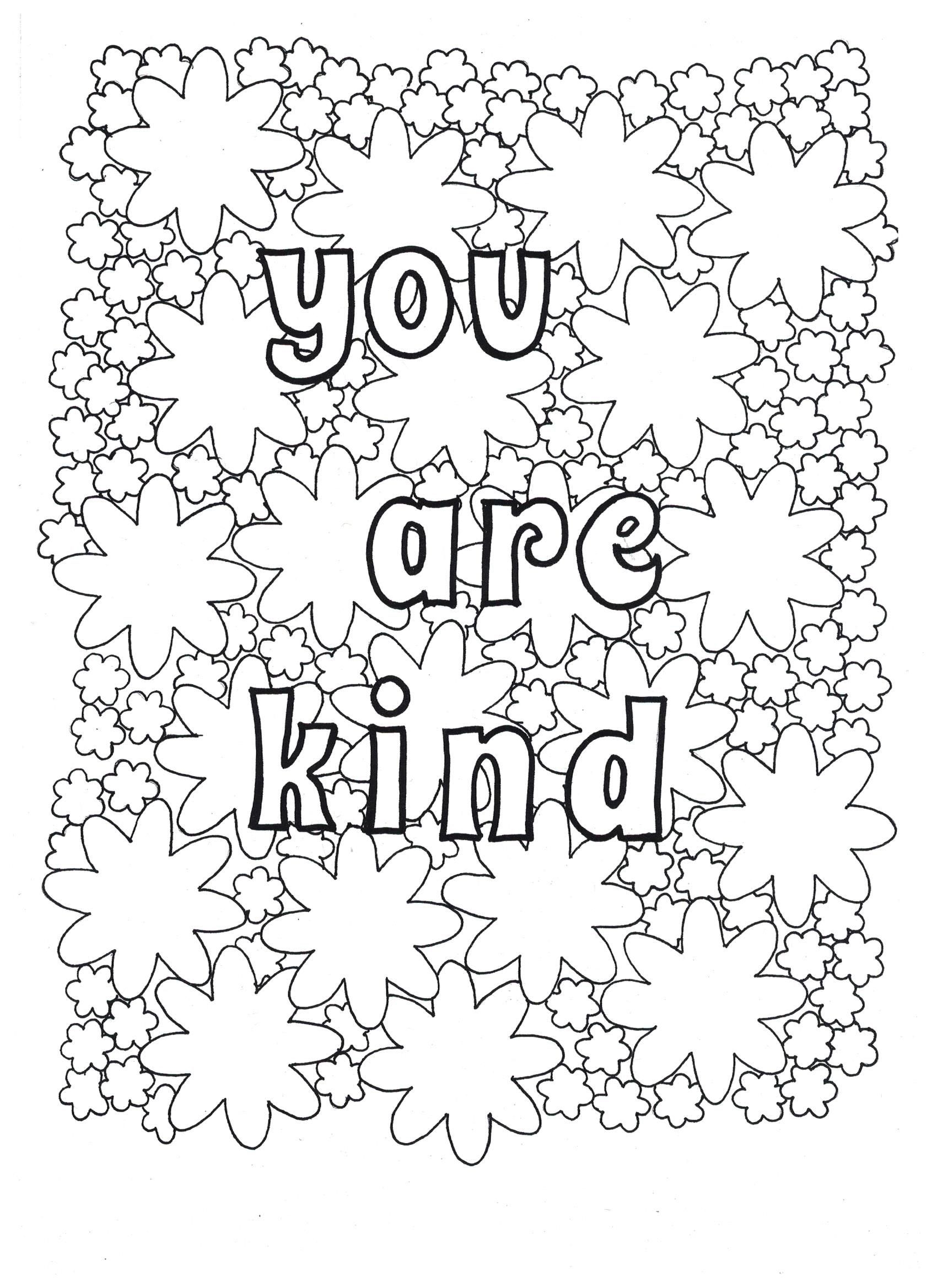 Free Printable Free Kindness Coloring Pages