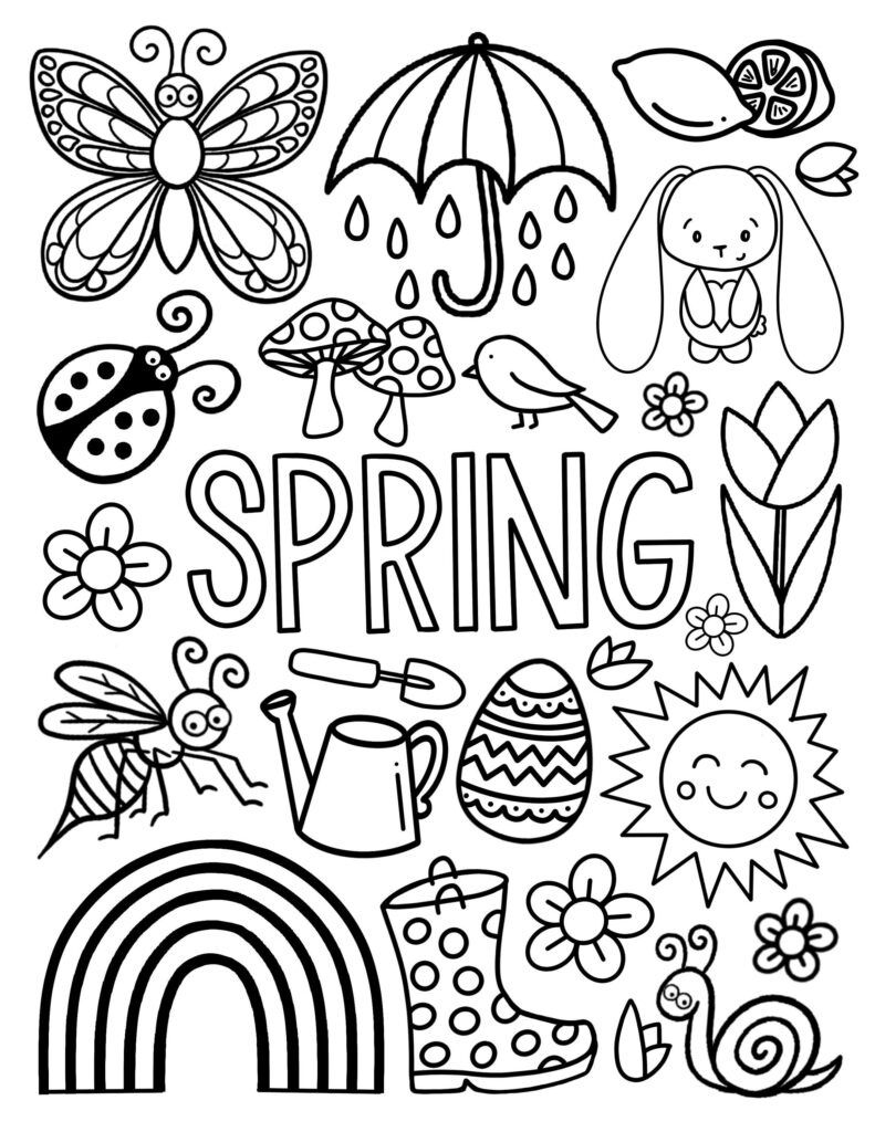 Free Printable Full Size Spring Coloring Pages