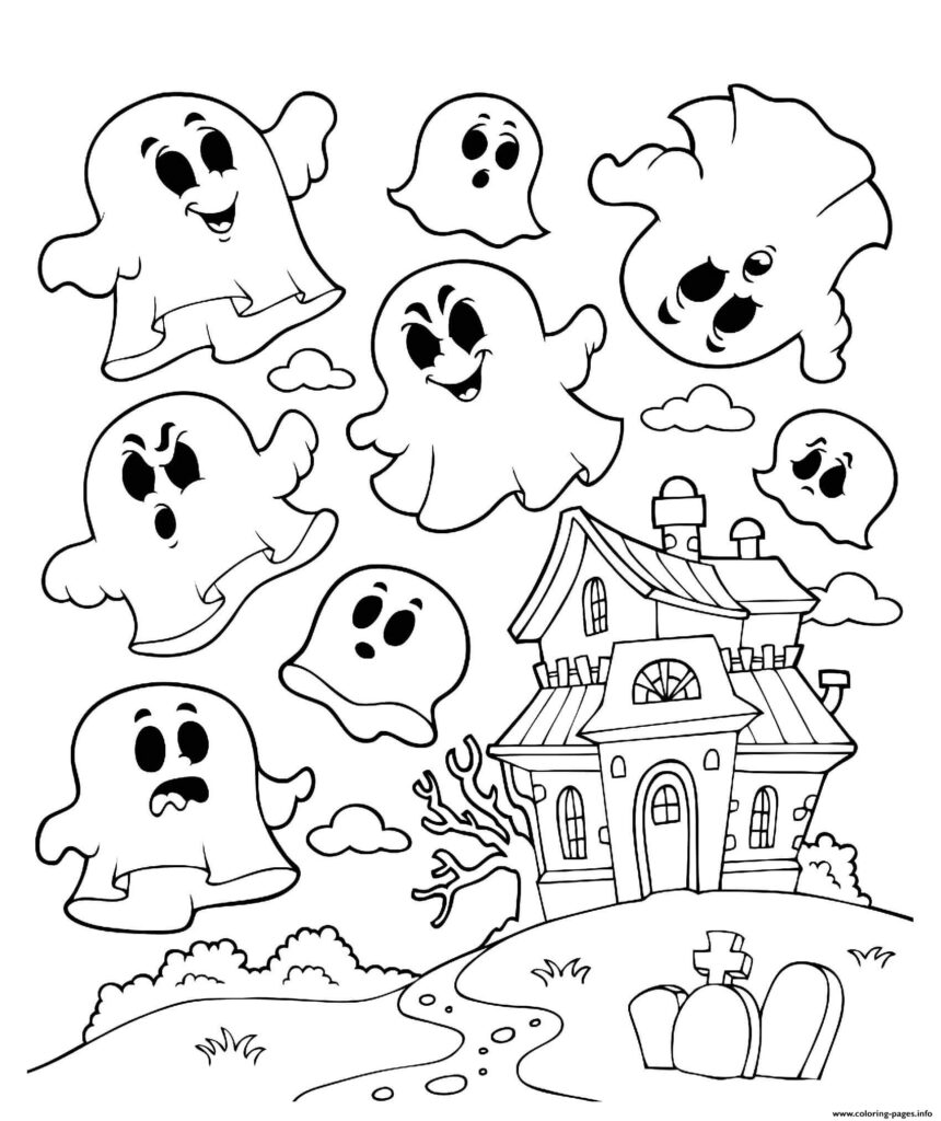 Free Printable Ghost Coloring Pages