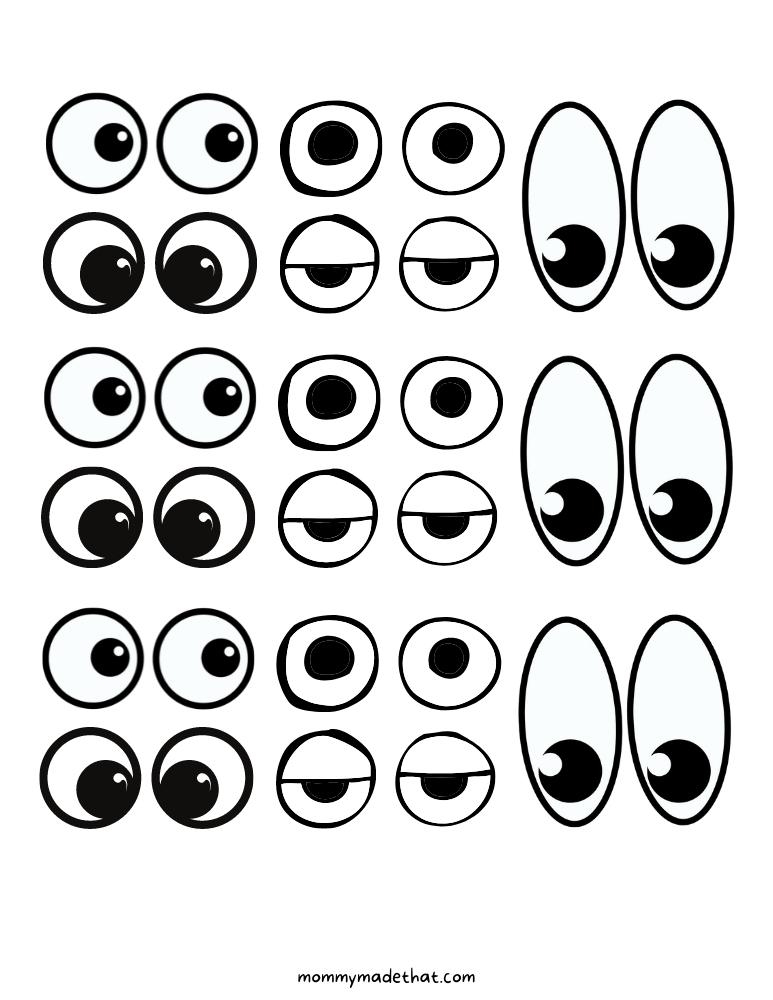 Free Printable Googly Eyes Tons Of Sizes 