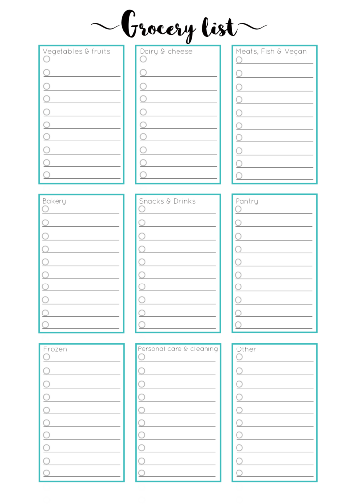 Free Printable Grocery Lists Without Downloading Free Templates Printable