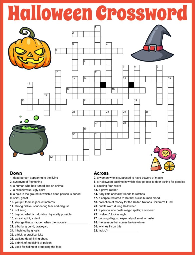 Free Printable Halloween Crossword Puzzles