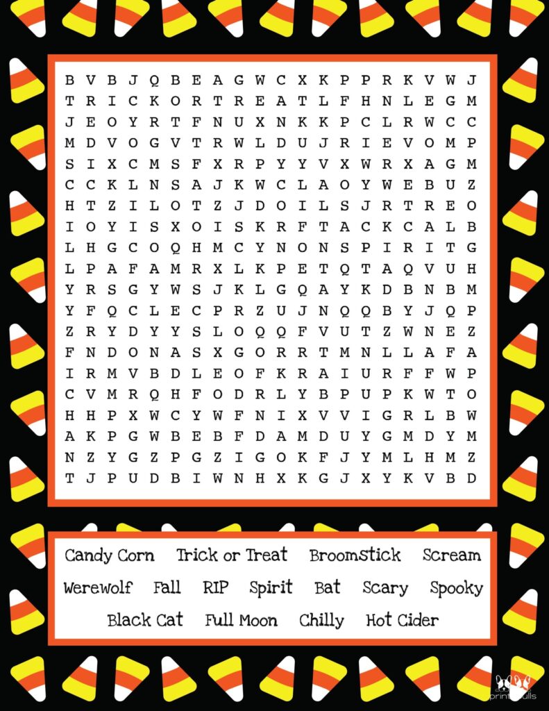 Free Printable Halloween Word Searches Printabulls