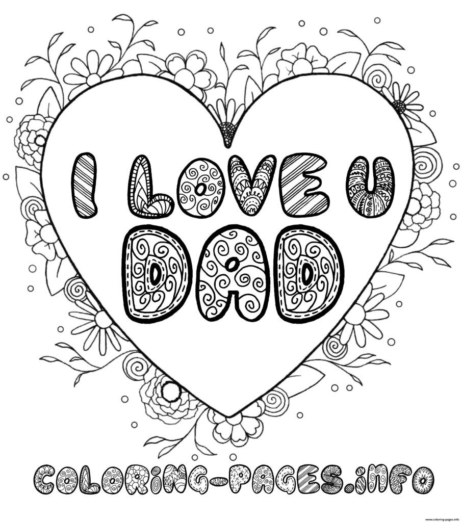 Free Printable I Love You Dad Coloring Pages