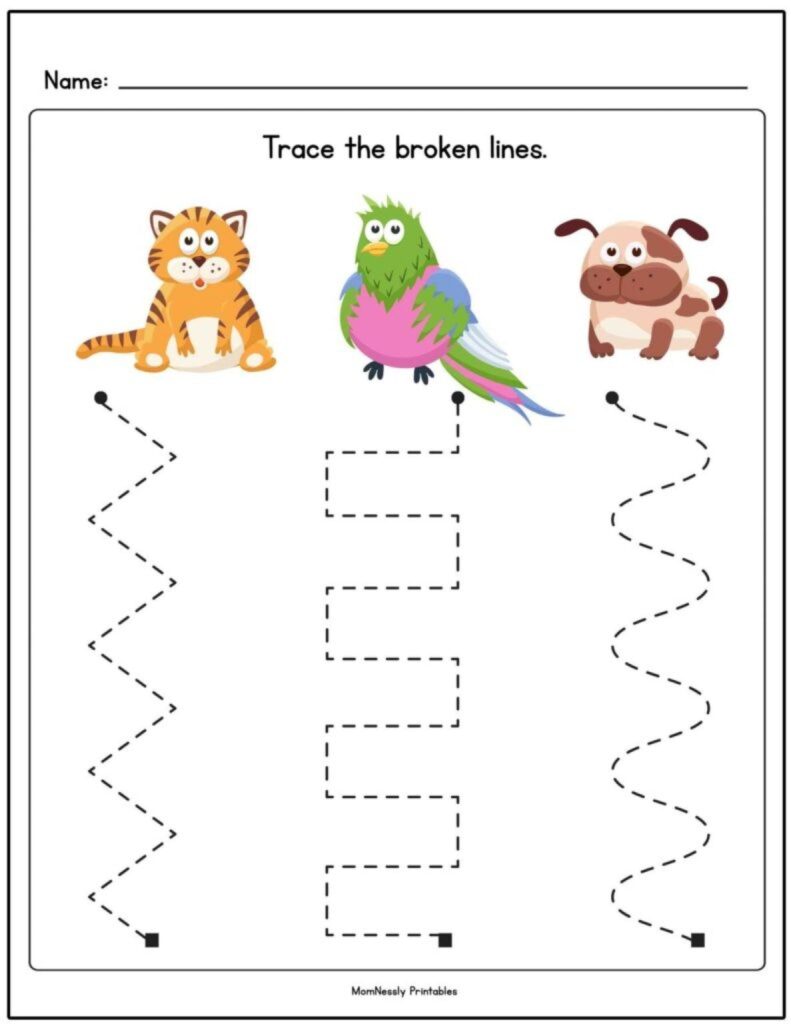 Free Printable Line Tracing Worksheets