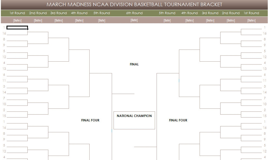 Free Printable March Madness Brackets Printable Free March Madness 