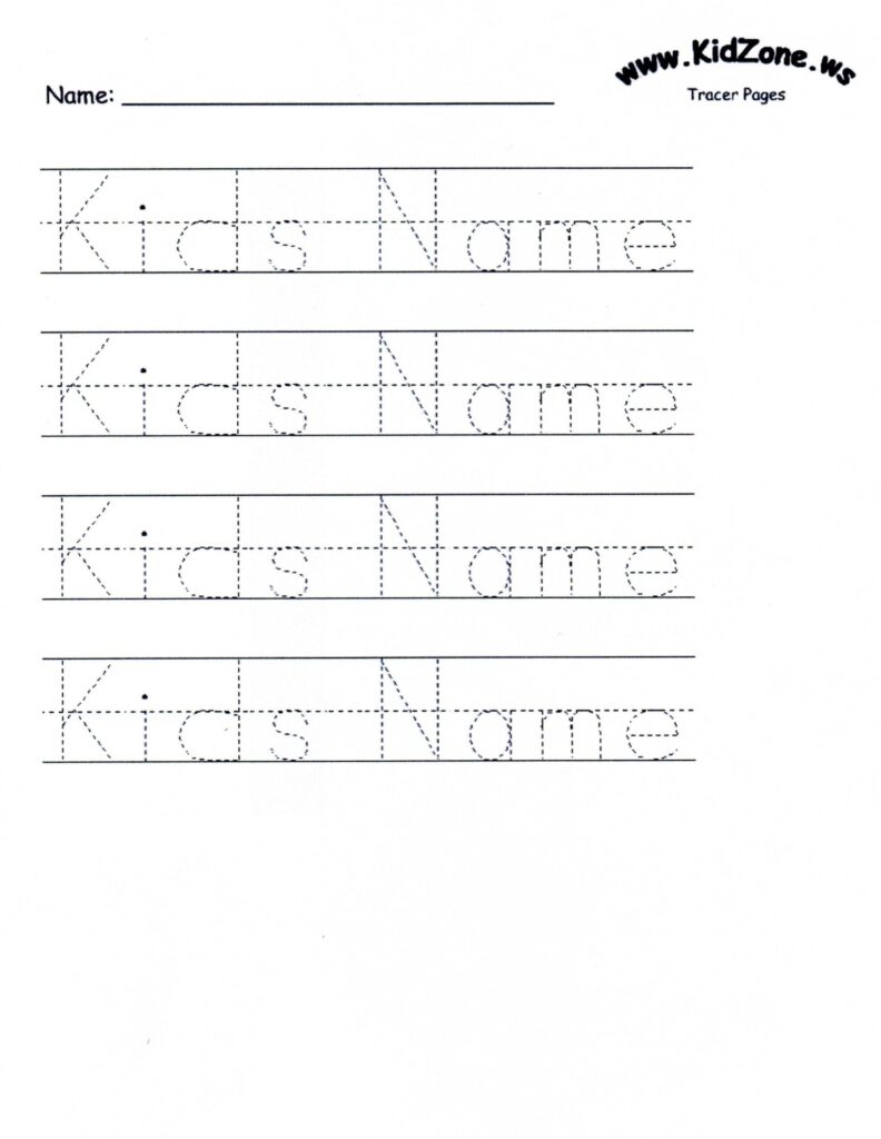 Free Printable Name Tracing Practice Sheets