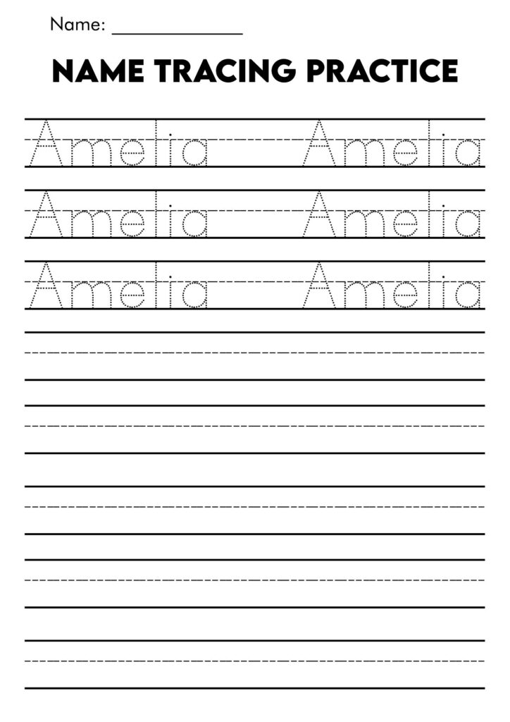 Free Printable Name Tracing Practice Sheets