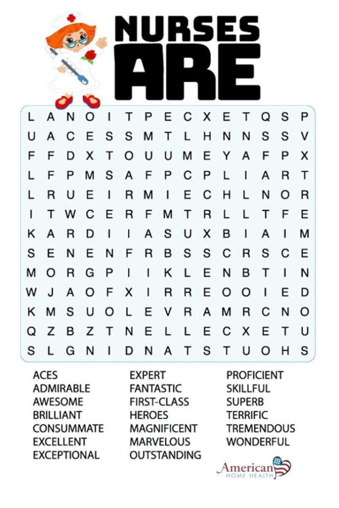 Free Printable Nursing Word Search Puzzles Sally Crossword Puzzles