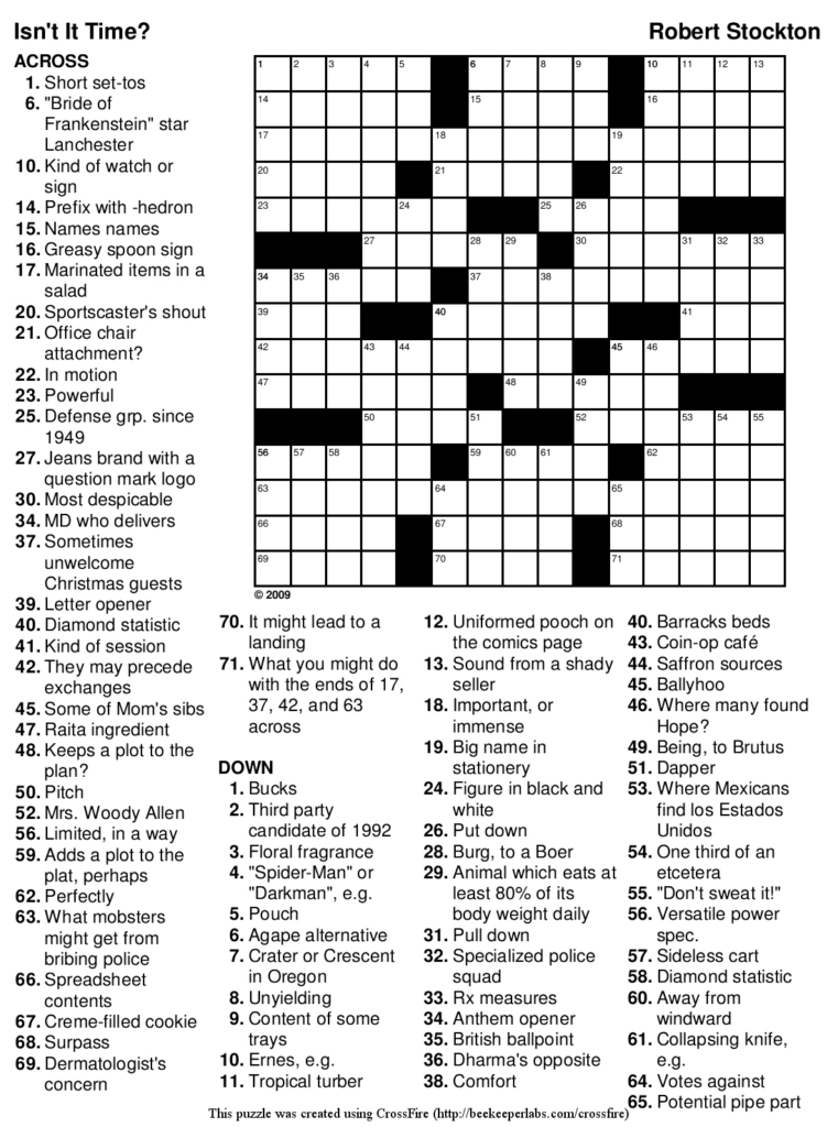 Free Printable Pop Culture Crossword Puzzles Printable Word Searches