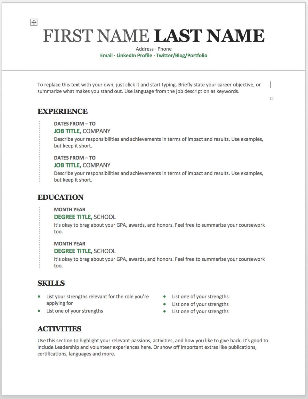 Free Printable Resume Templates Printable Forms Free Online