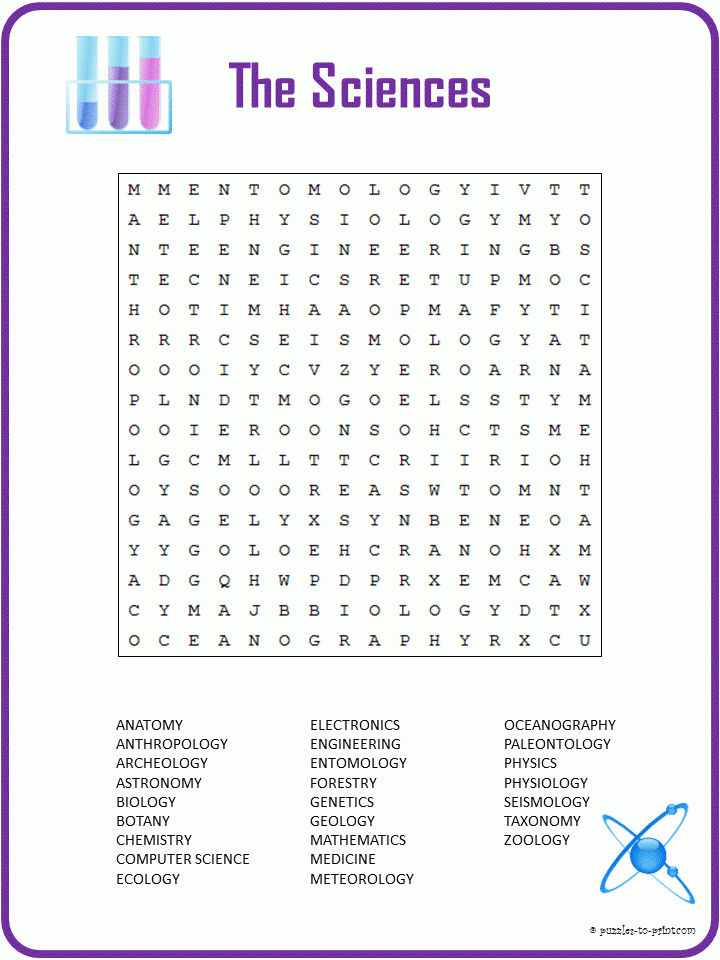 Free Printable Science Crossword Puzzle