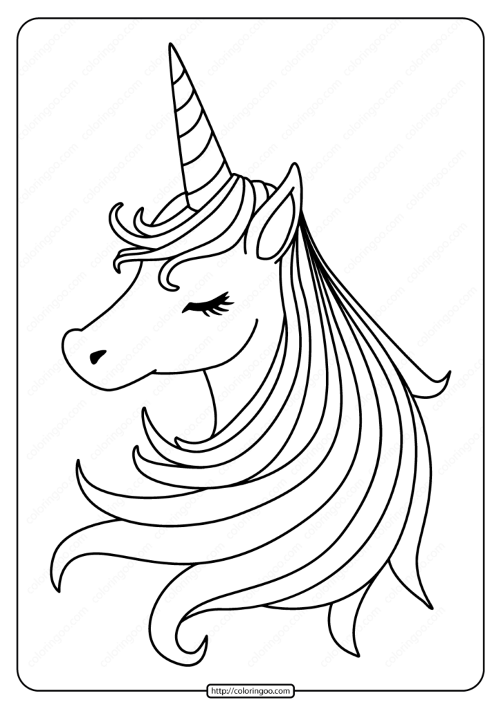 Free Printable Sleeping Unicorn Pdf Coloring Page
