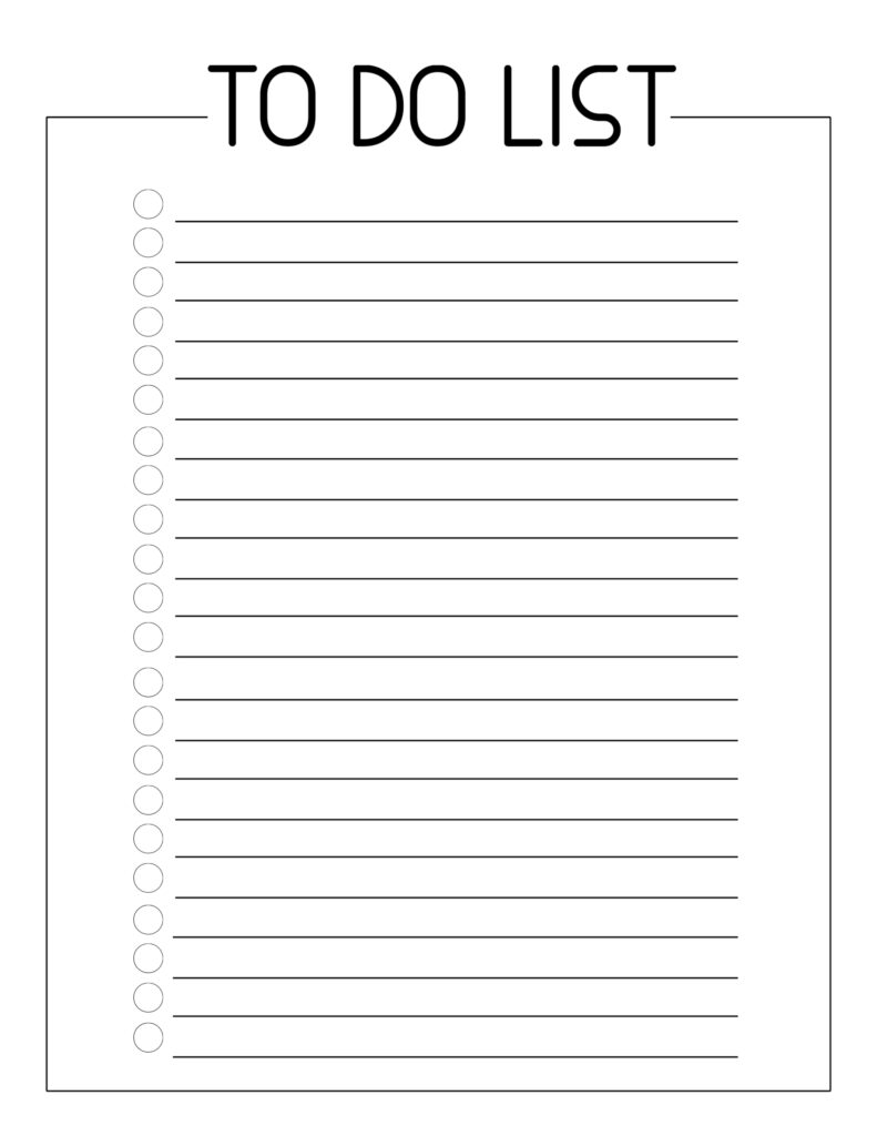 Free Printable To Do Checklist Template Paper Trail Design