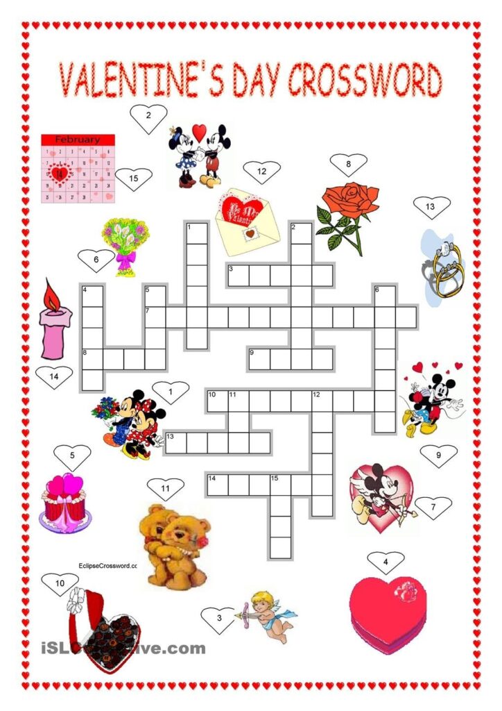 Free Printable Valentine Crossword Puzzles Printable