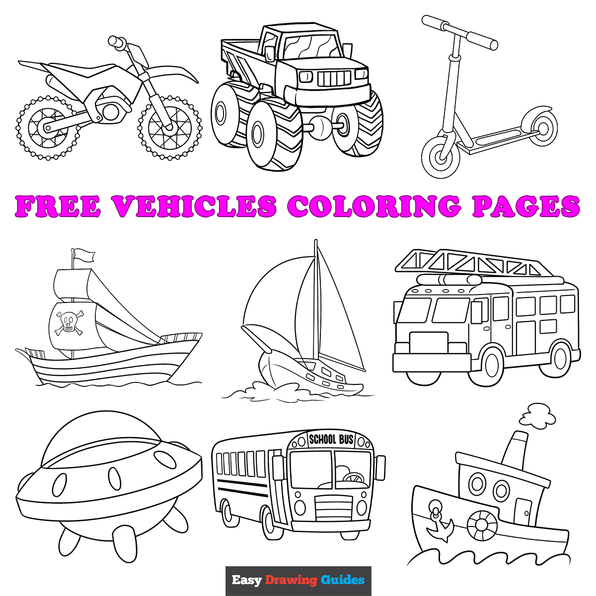 Free Printable Vehicles Coloring Pages For Kids