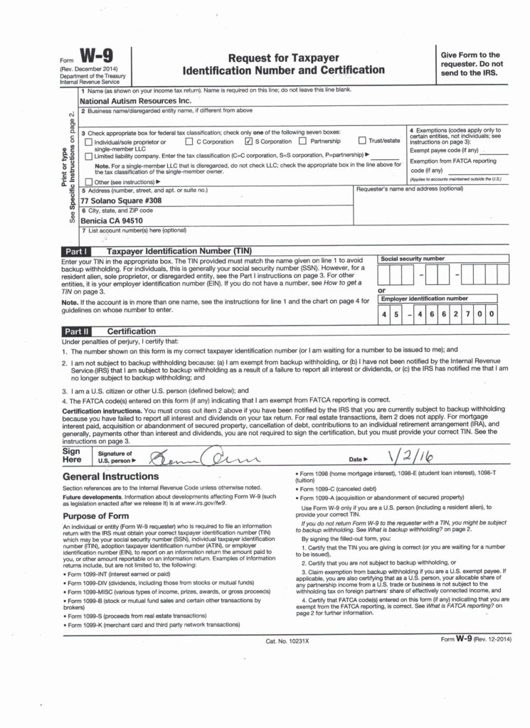 Free Printable W 9 Form