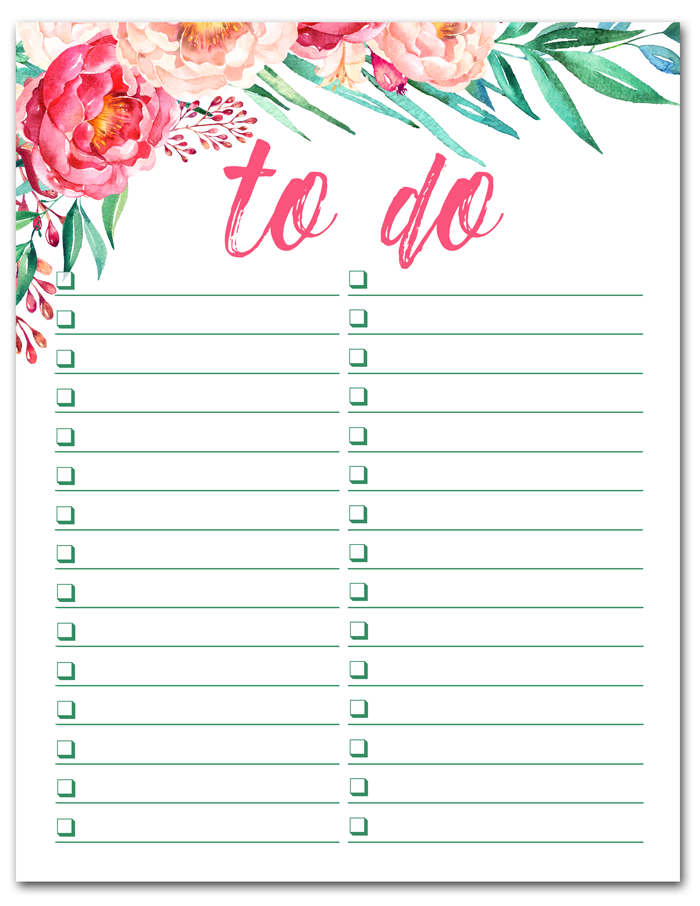 Free Printable Watercolor To Do List I Should Be Mopping The Floor