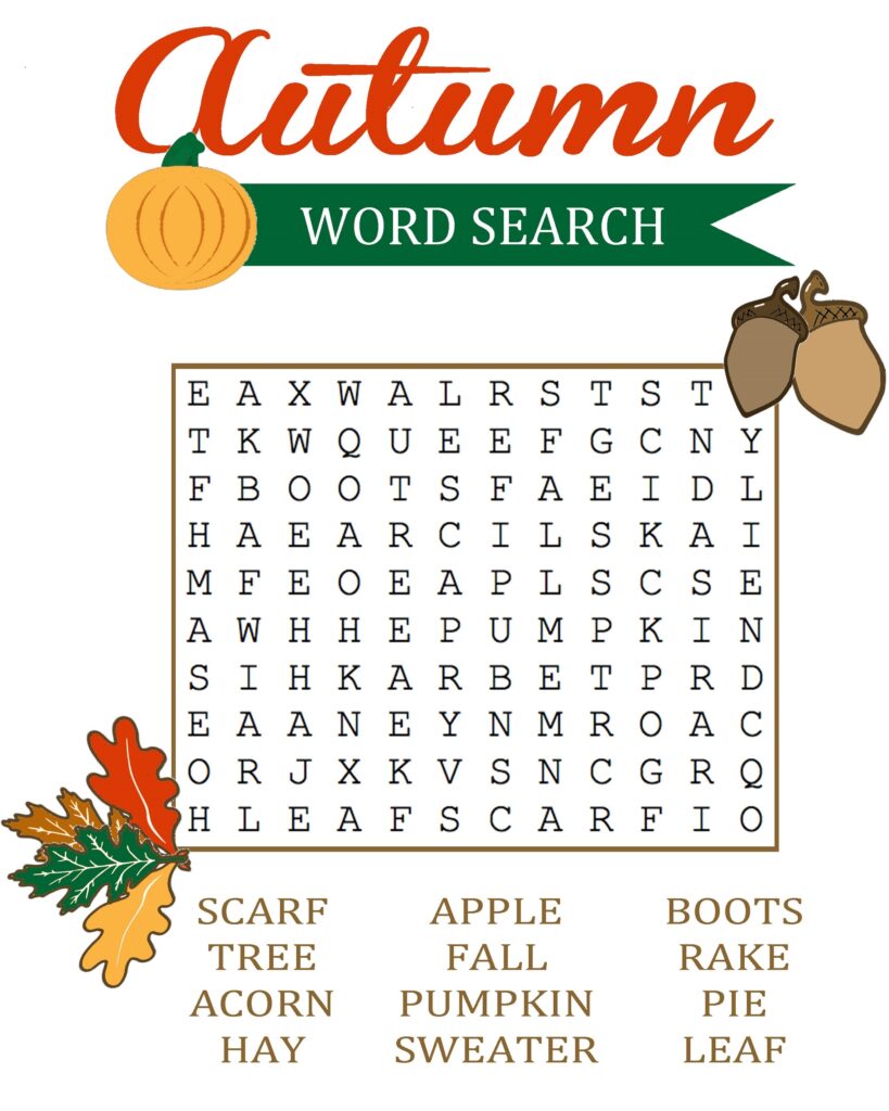 Free Printable Word Search Puzzles