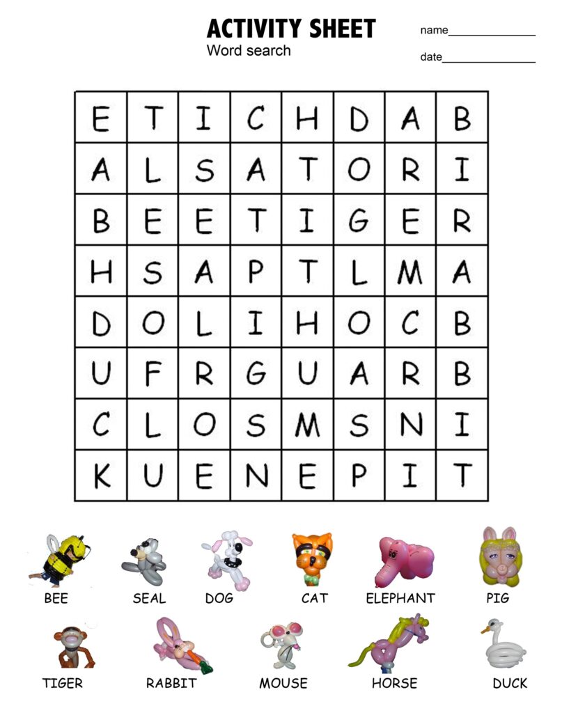 Free Printable Word Searches For Kids