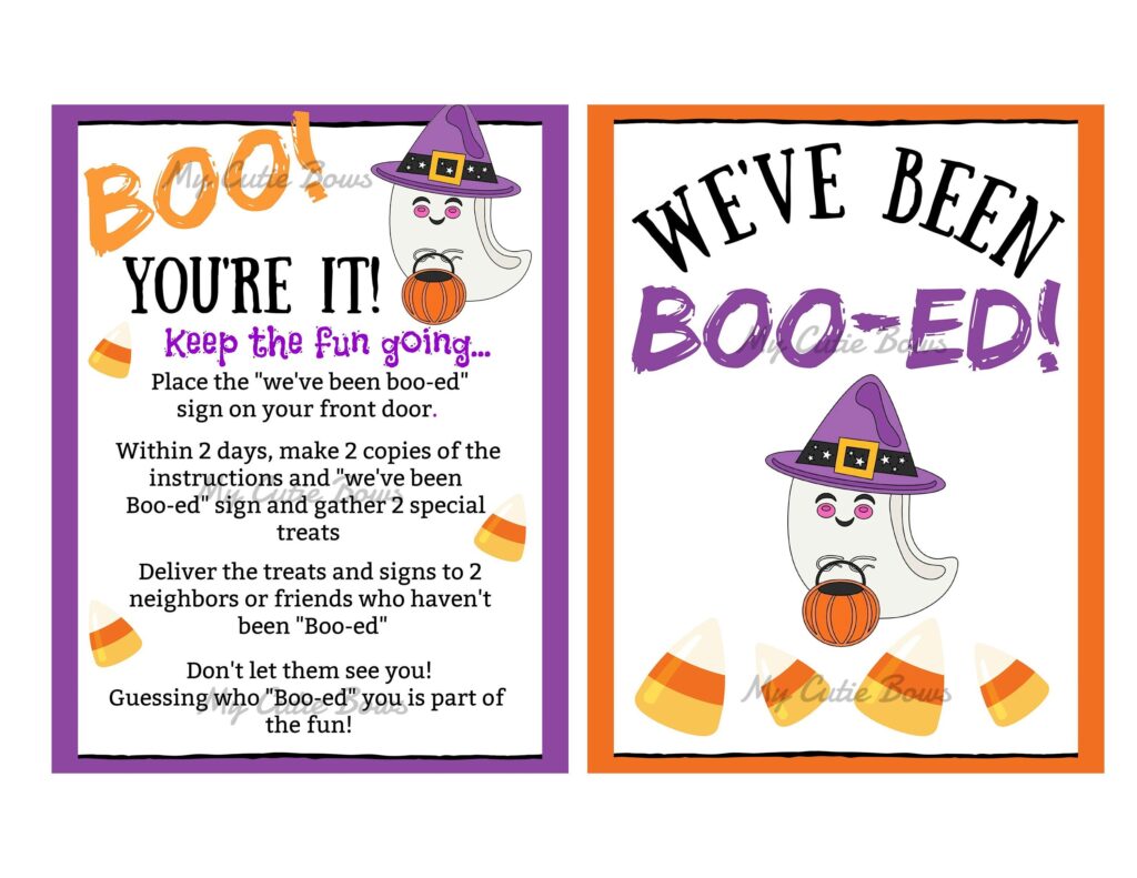 Free Printable You ve Been Booed Signs