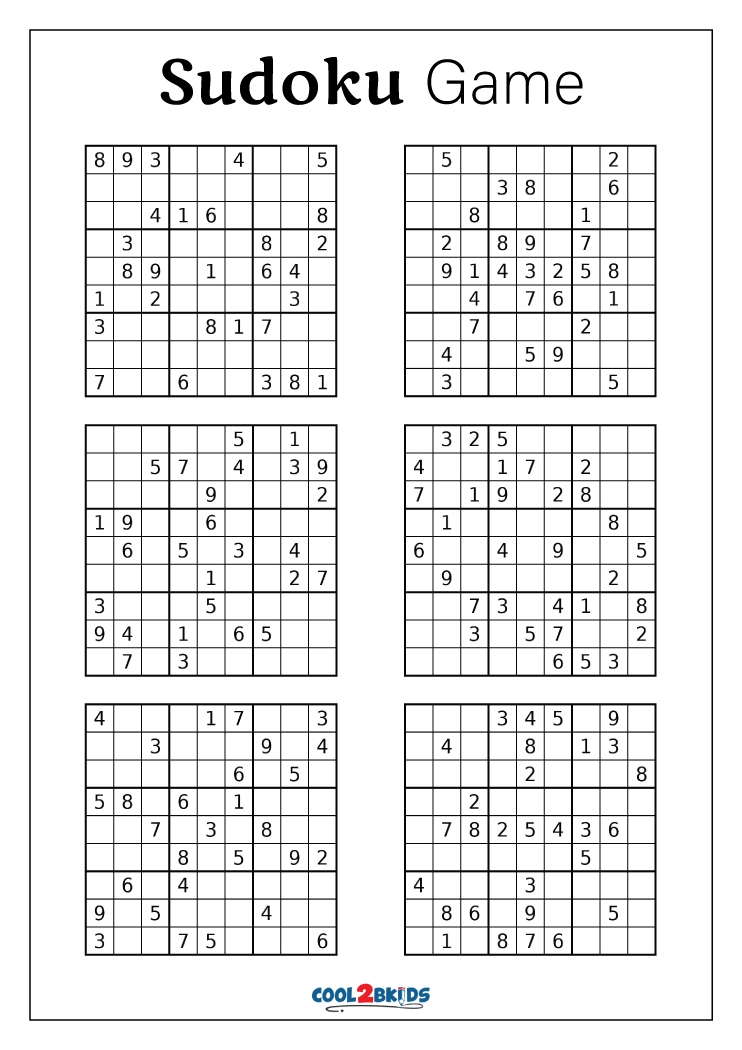 Free Sudoku Puzzles Free Printable 6x6