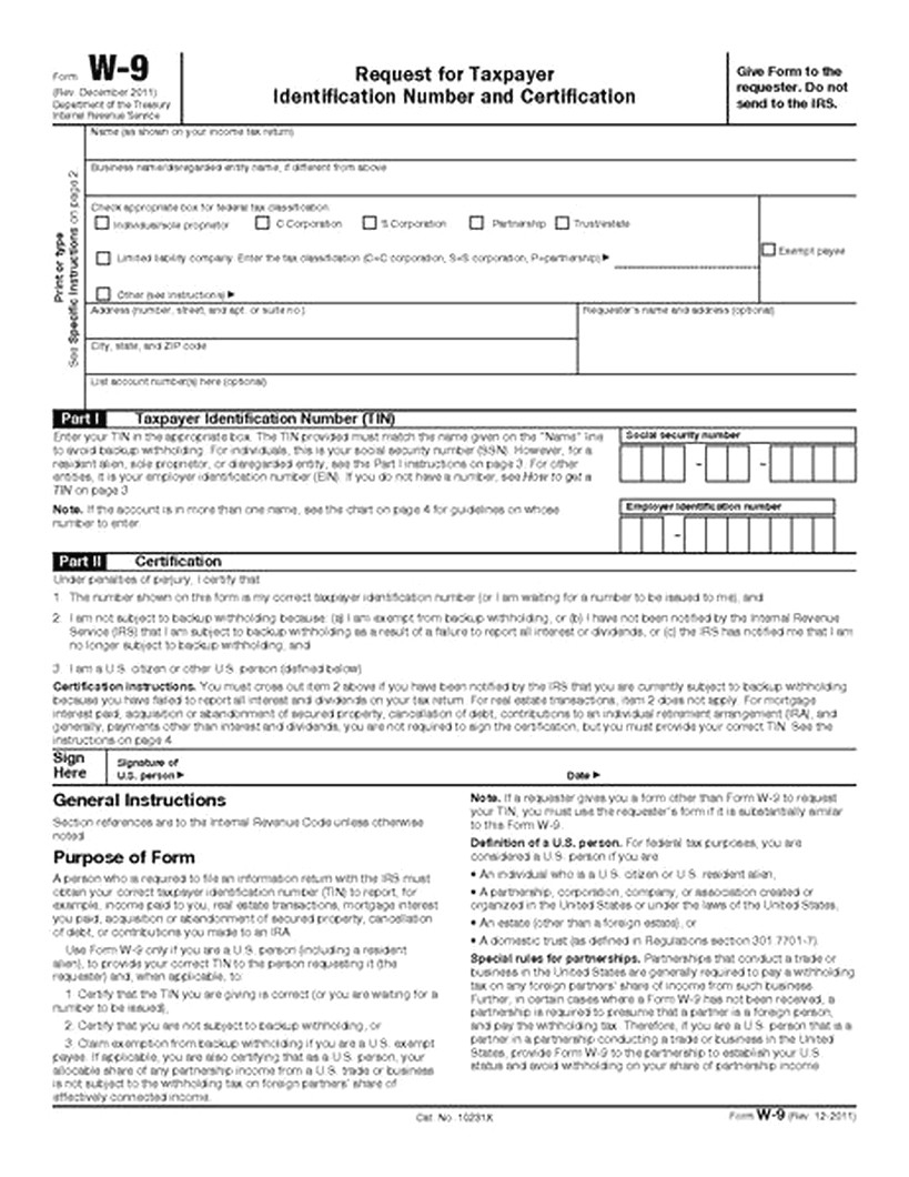 Free W 9 Form Printable Example Calendar Printable Riset