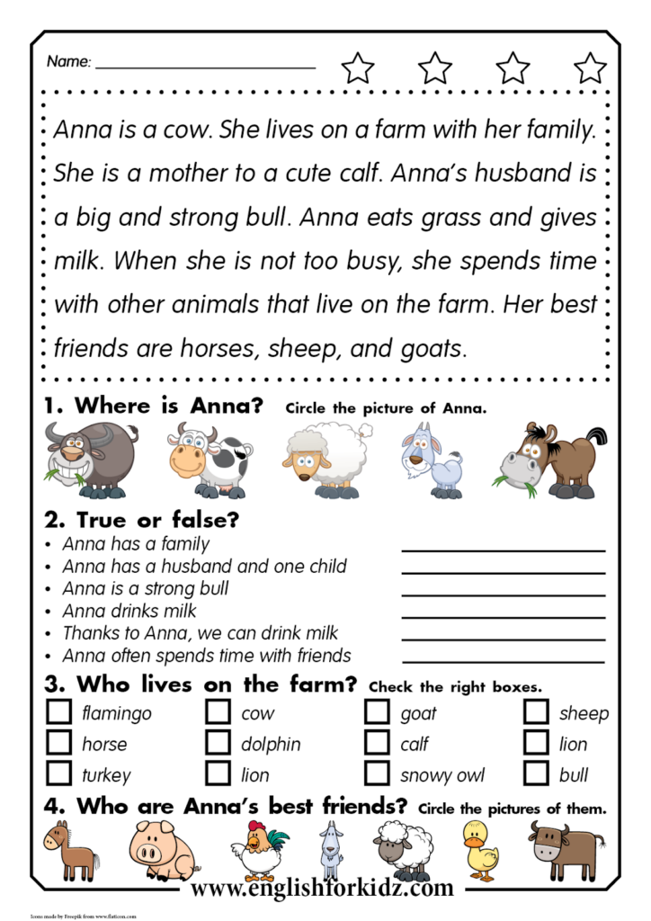 Free Worksheet On Reading Comprehension