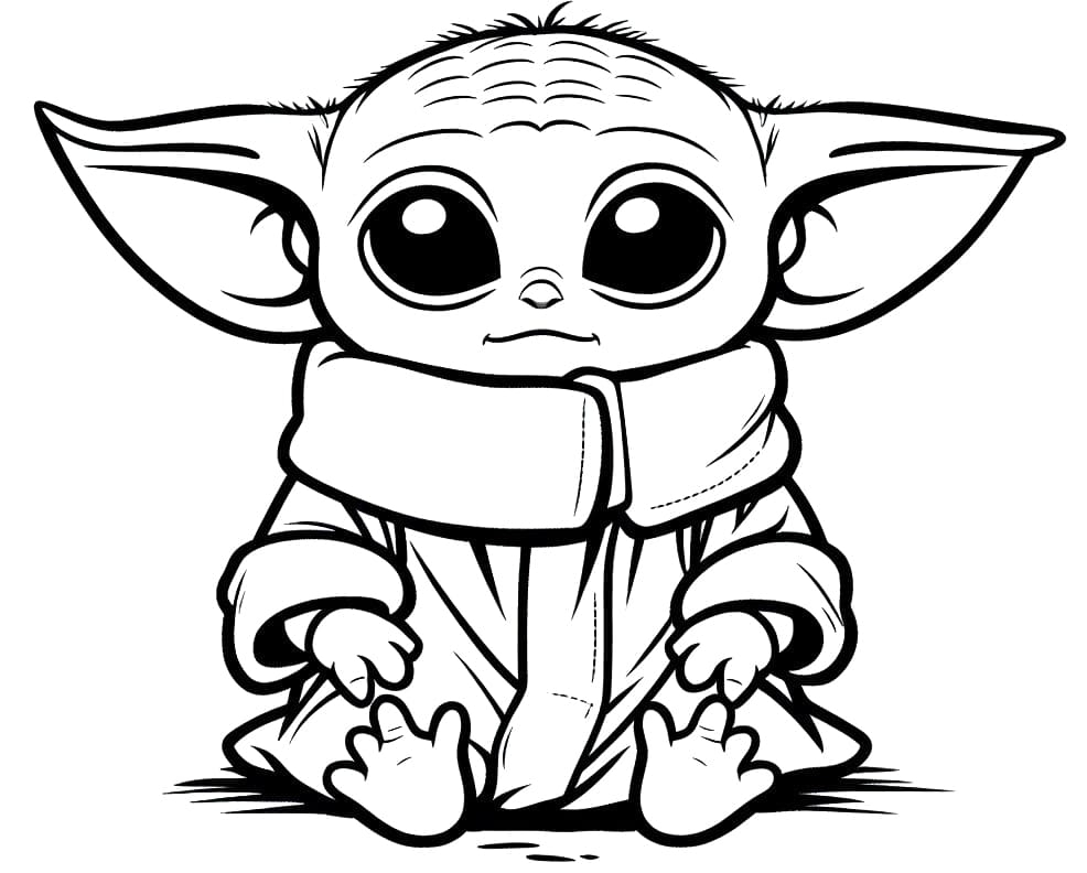 Friendly Baby Yoda Coloring Page Download Print Or Color Online For Free