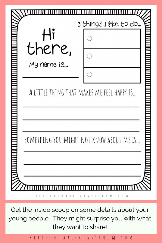 Get To Know You Questions For Kids Printables