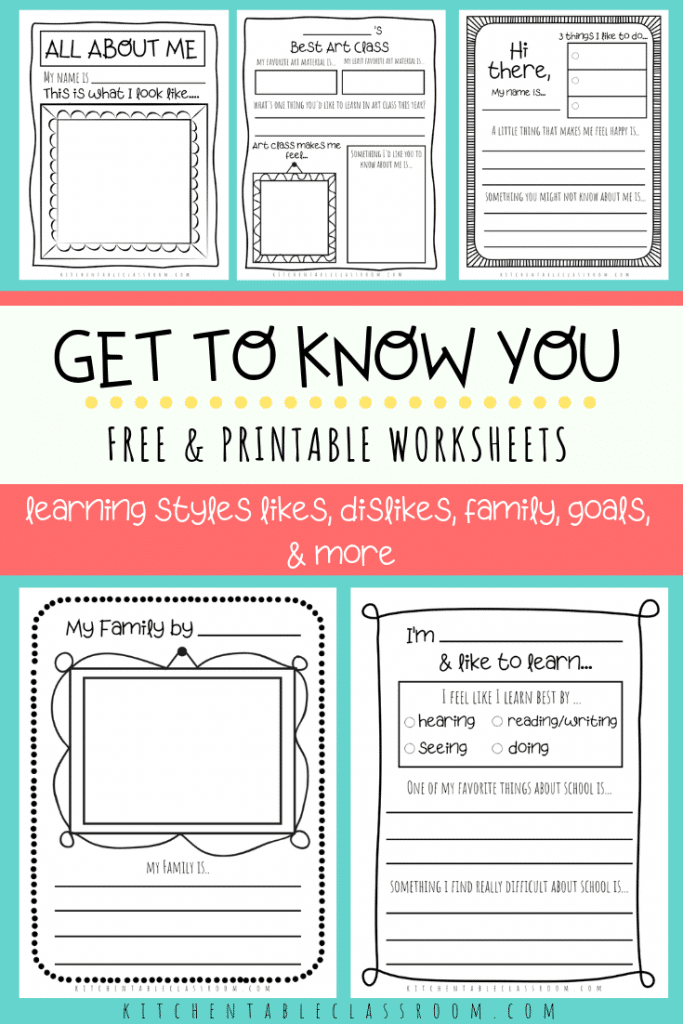 Get To Know Your Kids A Little Better FREE Printable Worksheets 